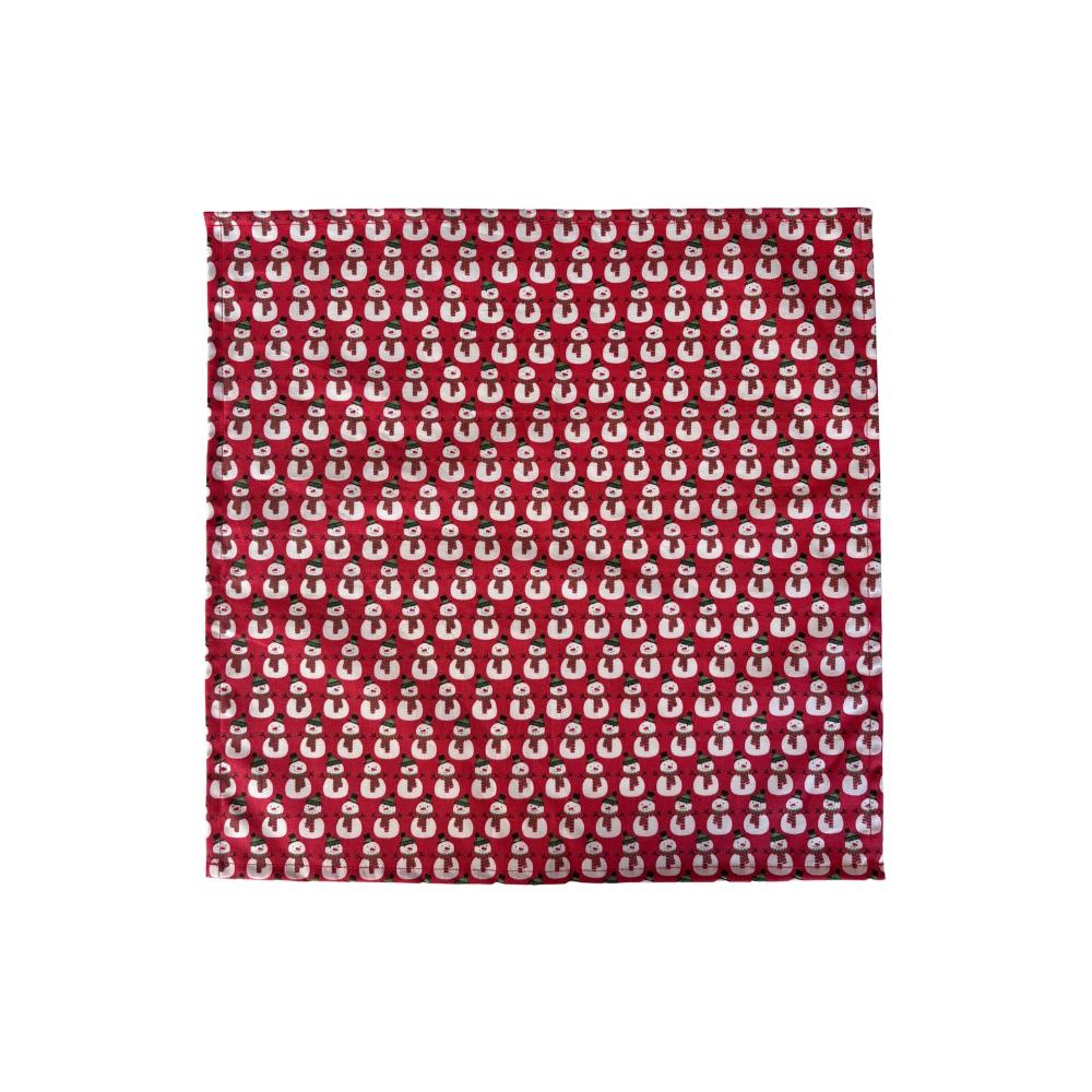 Guardanapo de Boca Tecido 100% Algodão Natal Boneco de Neve Arrumadinho Enxovais