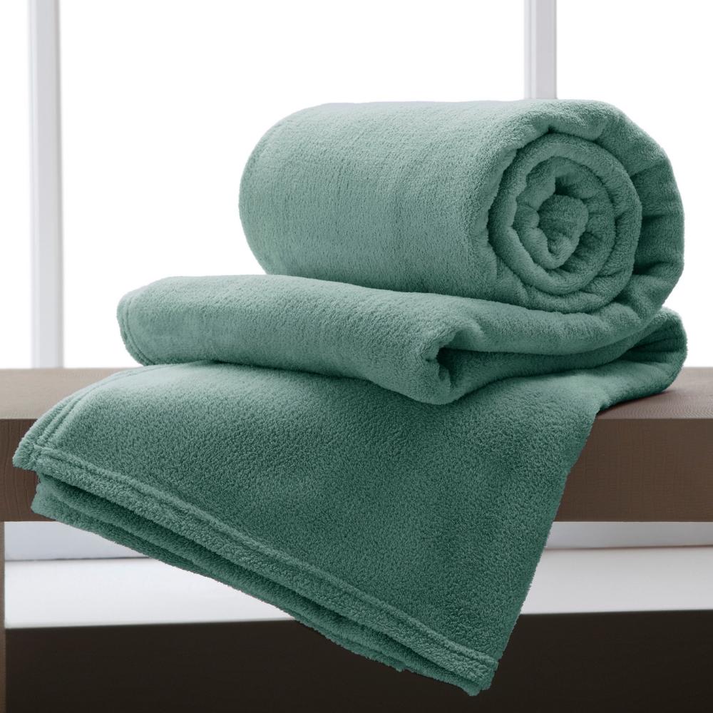 Manta de Microfibra Home Design Solteiro 1,50x2,20m Verde Corttex