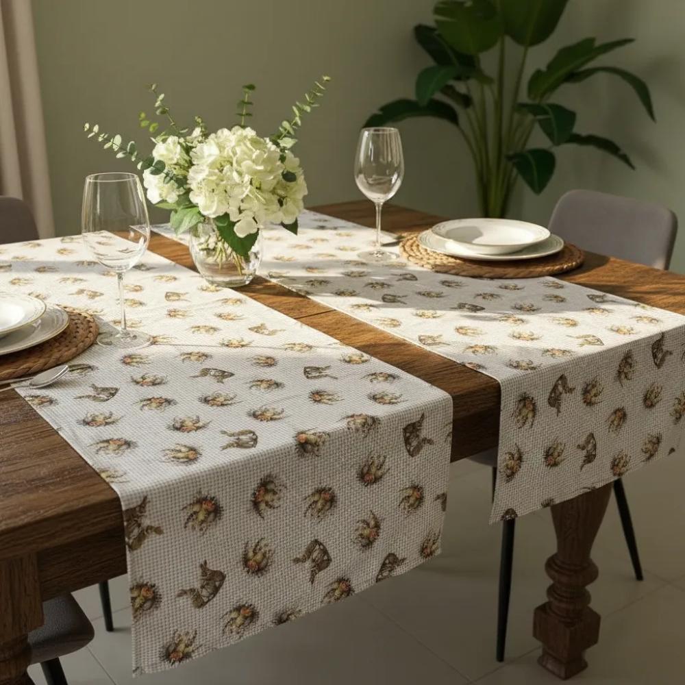 Kit 02 Trilhos Caminhos de Mesa 45cmx1,36m Páscoa Xadrez Arrumadinho Enxovais
