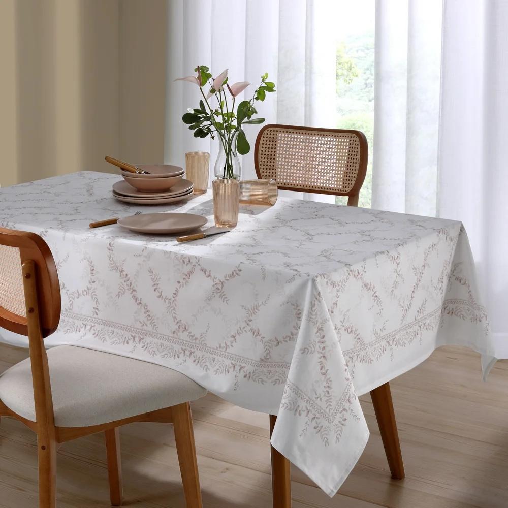 Toalha de Mesa Quadrada 4 Lugares 1,40 x 1,40 m Renova Clean Iris Dohler