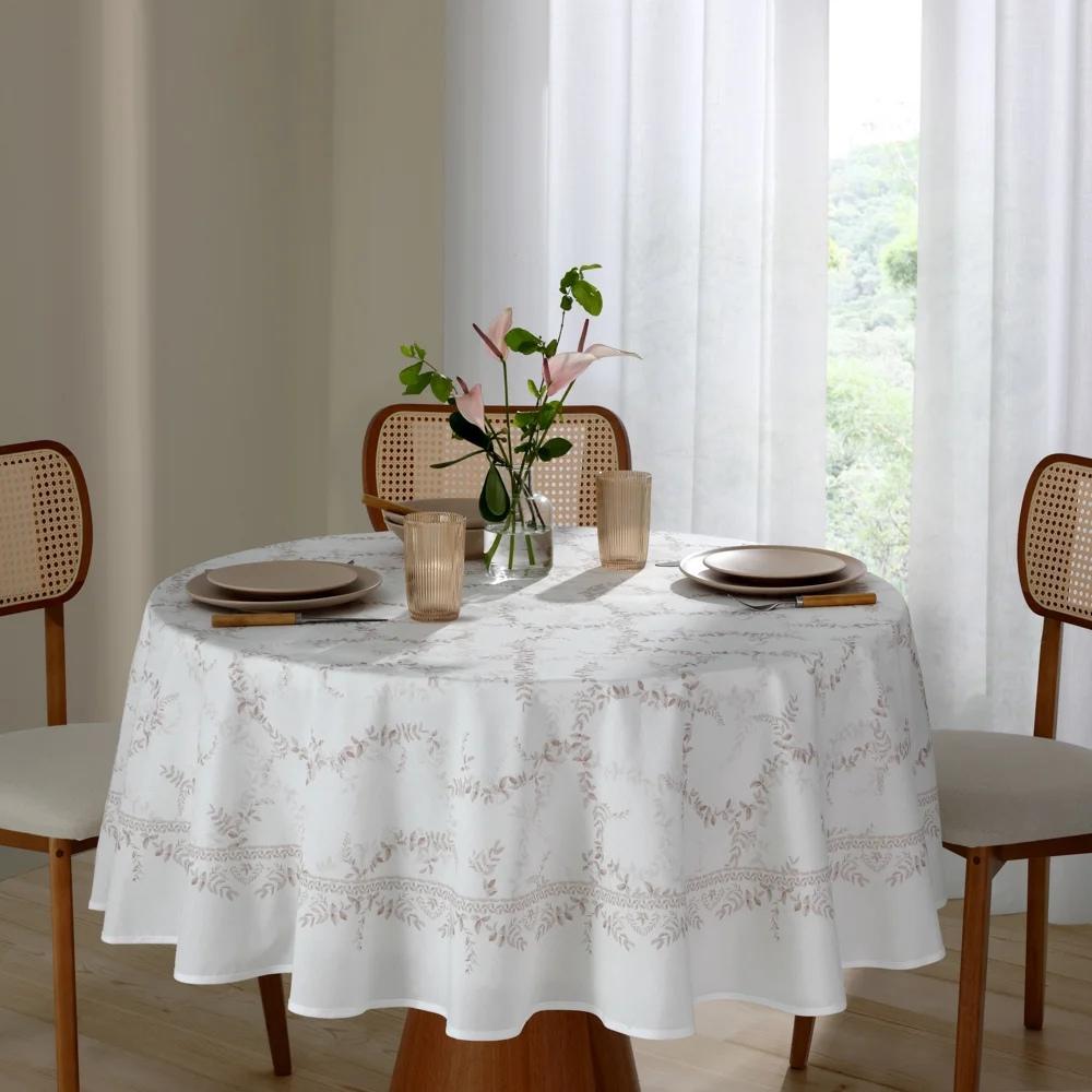 Toalha de Mesa Redonda 8 Lugares 1,80 m Renova Clean Iris Dohler