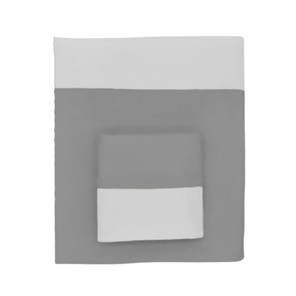 Jogo De Lençol 3 Peças Mini Berço Malha 100% Algodão Cinza Arrumadinho Enxovais