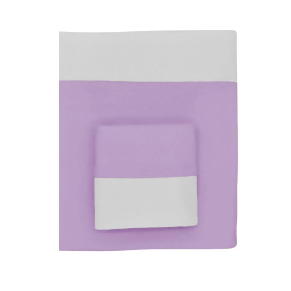 Jogo De Lençol 3 Peças Mini Berço Malha 100% Algodão Lilás Arrumadinho Enxovais