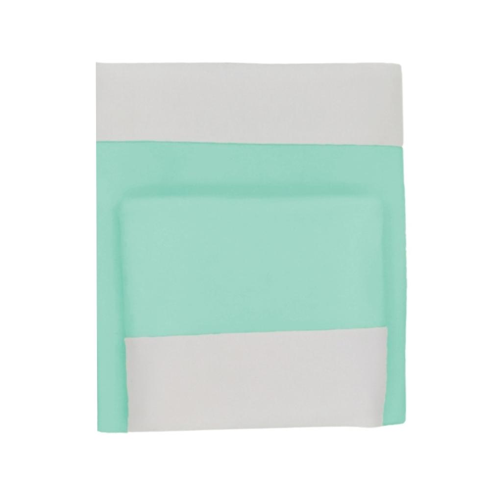 Jogo De Lençol 3 Peças Mini Berço Malha 100% Algodão Verde Arrumadinho Enxovais