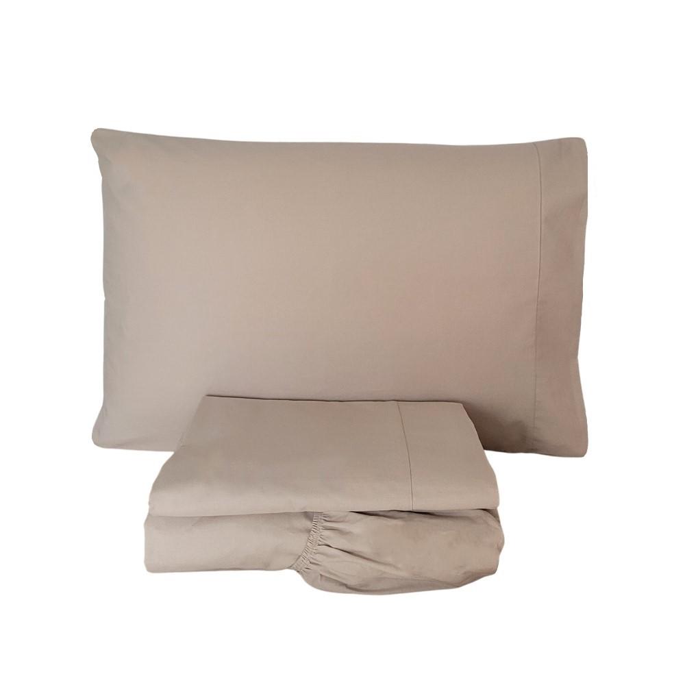 Jogo de Lençol 3 Peças Unibox Solteiro Percal 200 Fios 100% Algodão Fendi Arrumadinho Enxovais