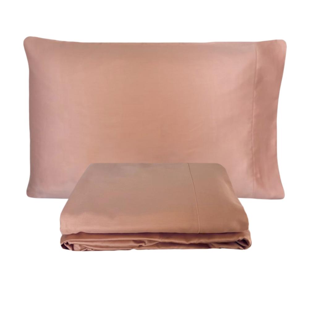 Jogo de Lençol 3 Peças Solteiro Viúva 1,20m Percal 300 Fios 100% Algodão Rose Arrumadinho Enxovais