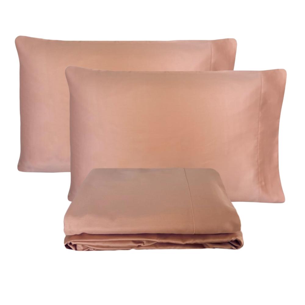 Jogo de Lençol 4 Peças Queen Percal 300 Fios 100% Algodão Rose Arrumadinho Enxovais