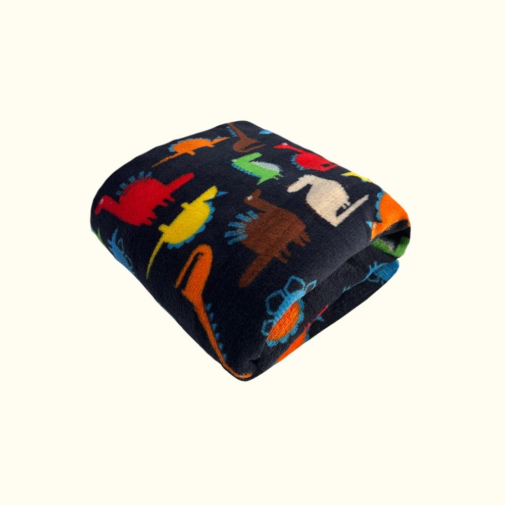 Lençol com Elástico Mini Cama Plush Microfibra Fleece Jurassic Arrumadinho Enxovais