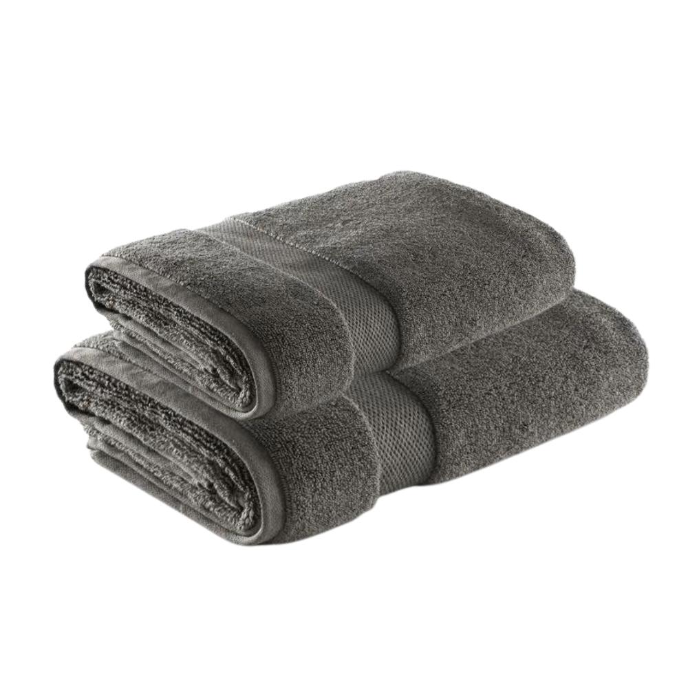 Kit Toalha de Banho e Rosto Cinza Chumbo Super Soft Zero Twist Corttex