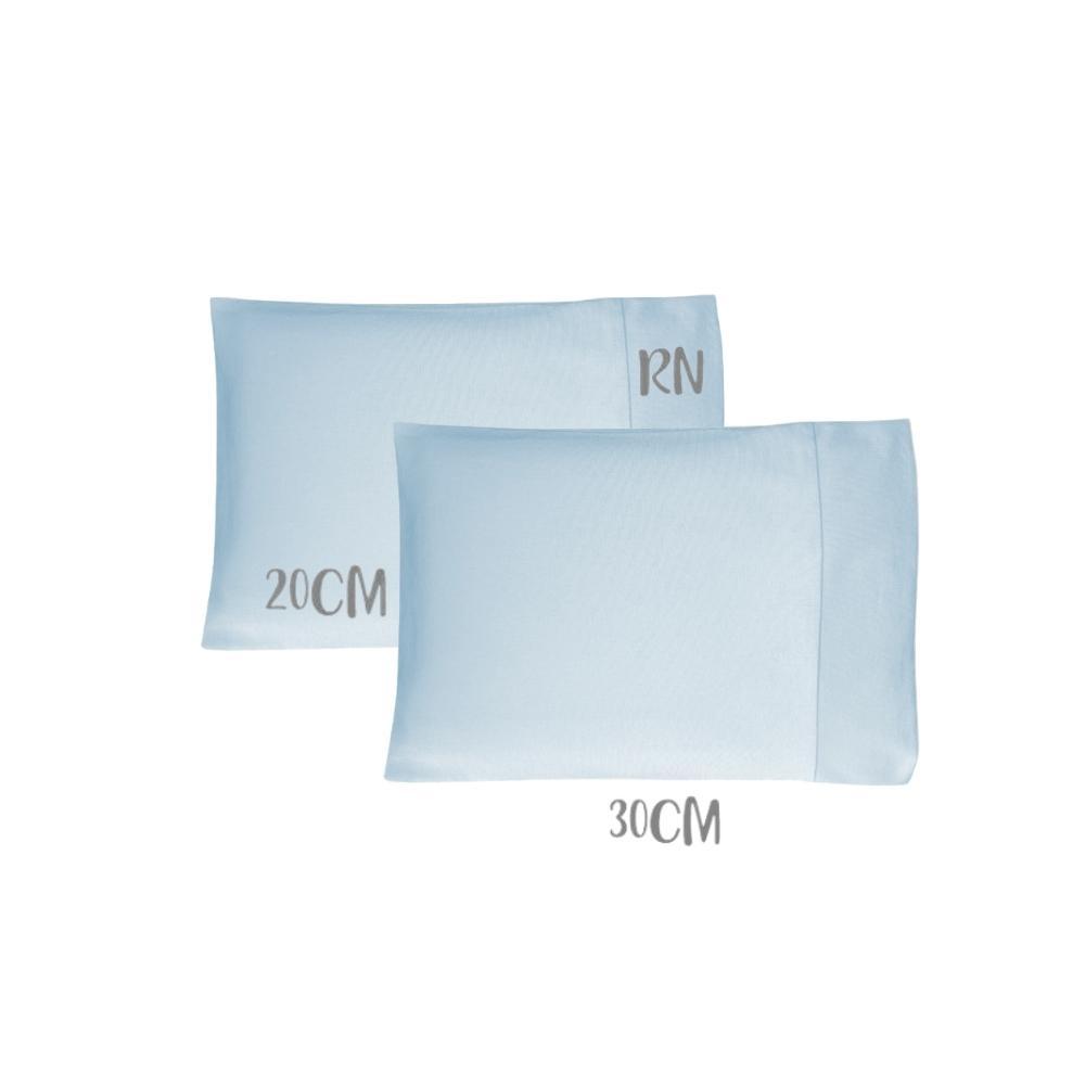 Kit 02 Fronhas Mini 20x30cm Bebê Malha 100% Algodão Azul Arrumadinho Enxovais