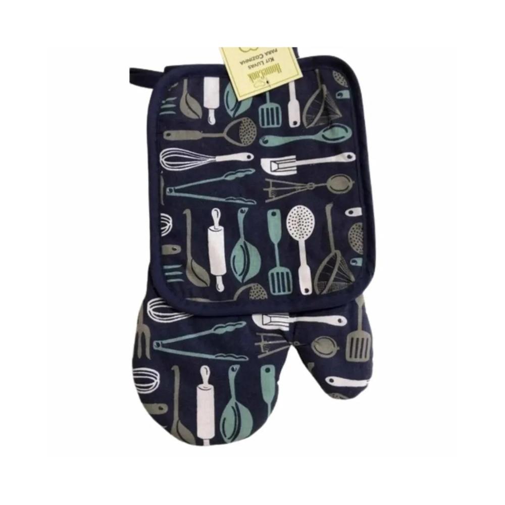 Kit 2 Peças Luva e Aparador Para Cozinha Kitchen Niazitex