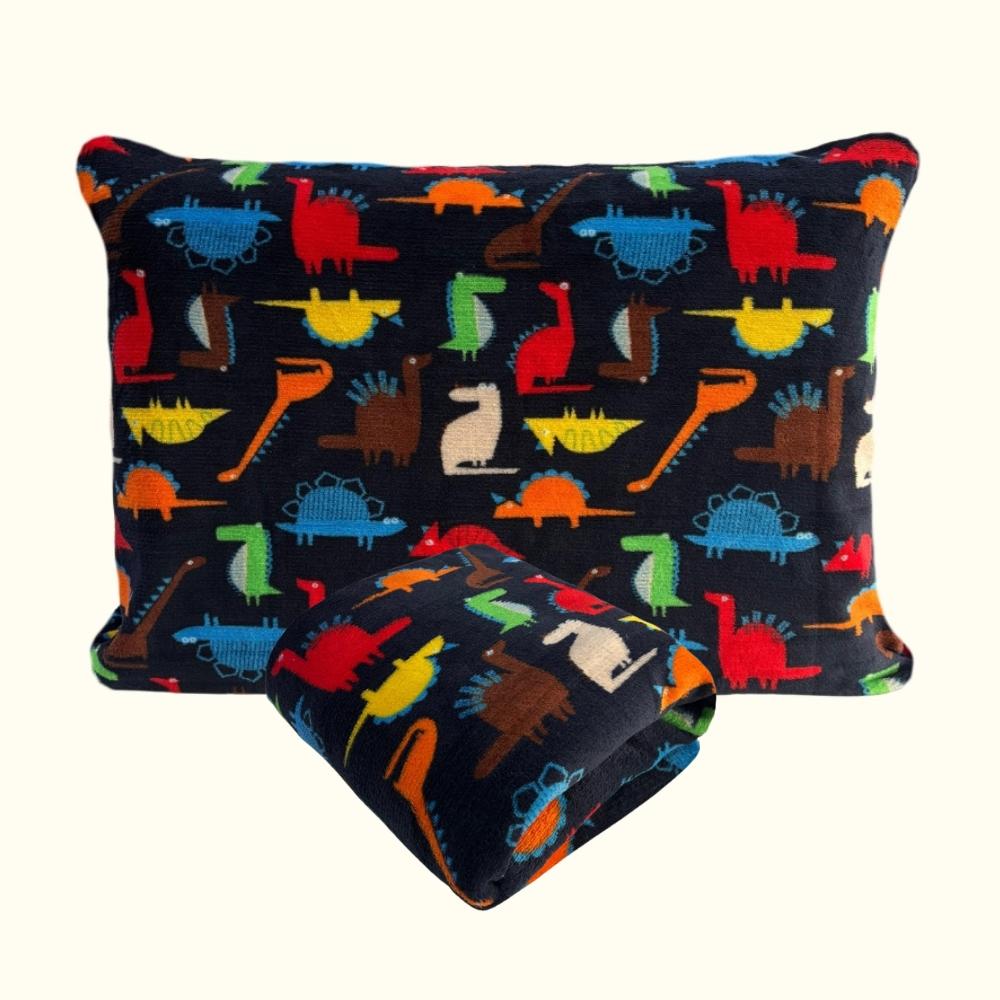 Kit Fronha e Lençol com Elástico Cama Júnior Plush Microfibra Fleece Jurassic Arrumadinho Enxovais