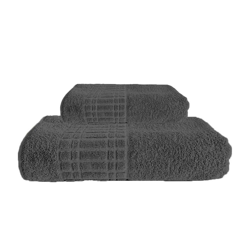 Kit Toalha De Banho e Rosto Loft Chumbo Camesa