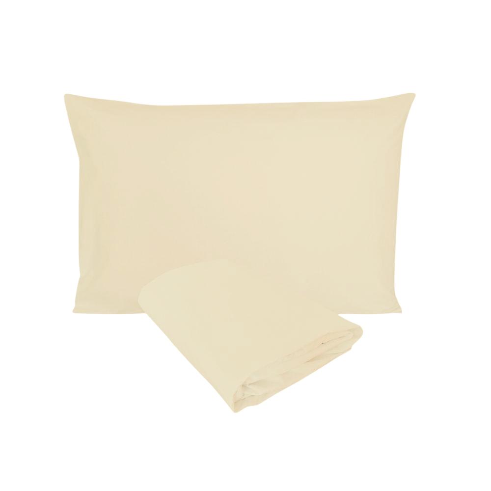 Kit Fronha e Lençol de Elástico Mini Berço Percal 300 Fios 100% Algodão Pérola Arrumadinho Enxovais