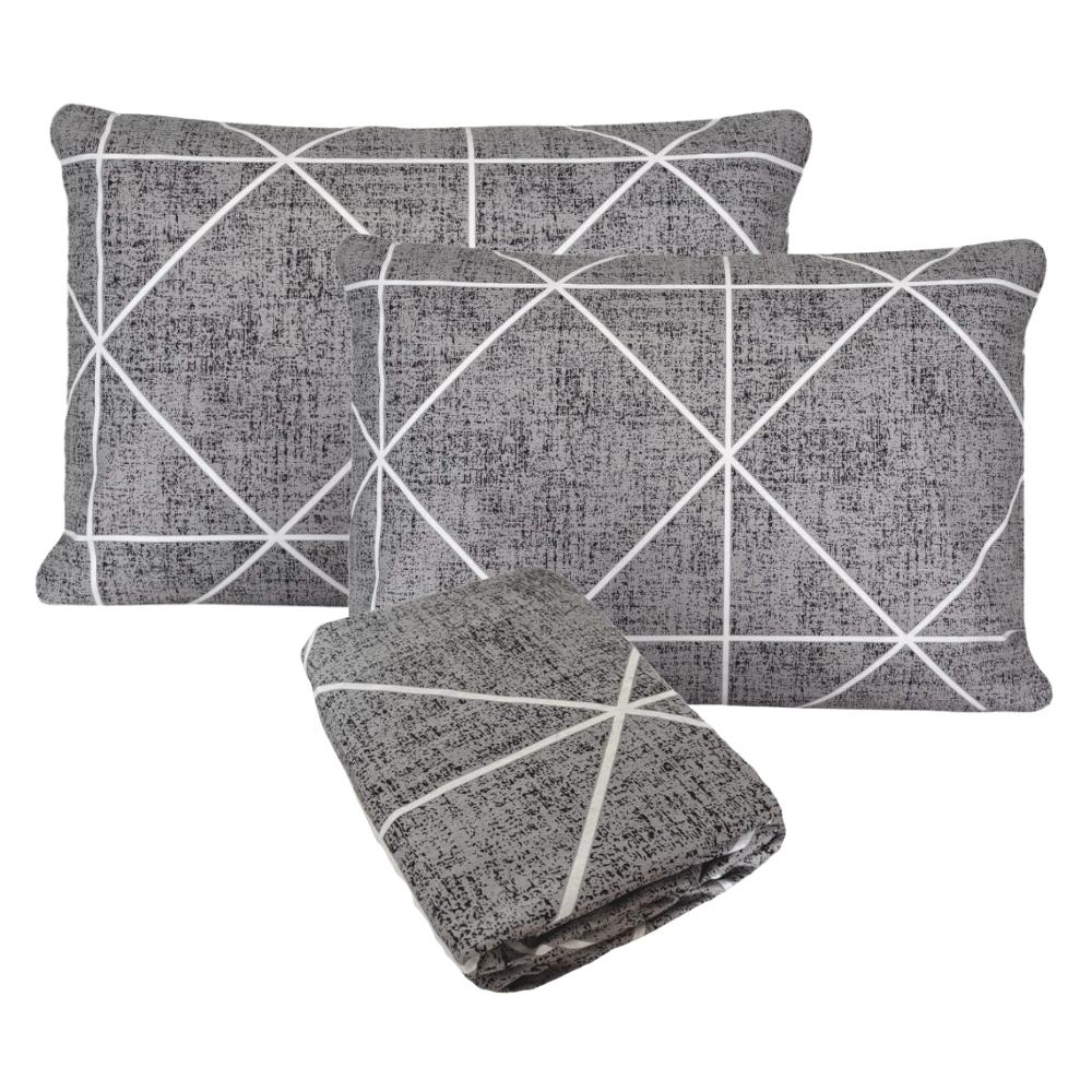 Fronhas e Lençol de Elástico Boston King 1,93x2,03m Percal 160 Fios 100% Algodão Arrumadinho