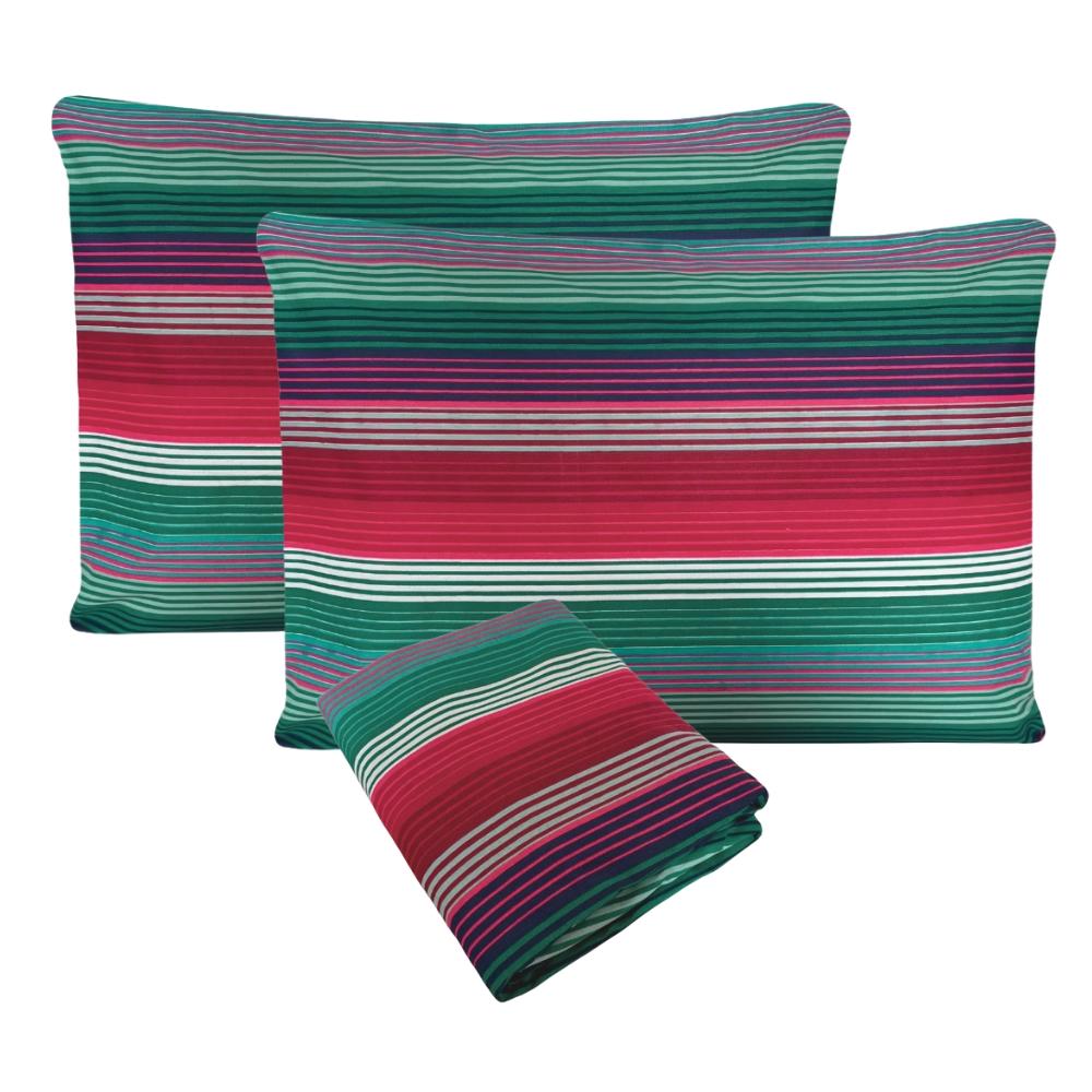 Fronhas e Lençol de Elástico México King 1,93x2,03m Percal 160 Fios 100% Algodão Arrumadinho