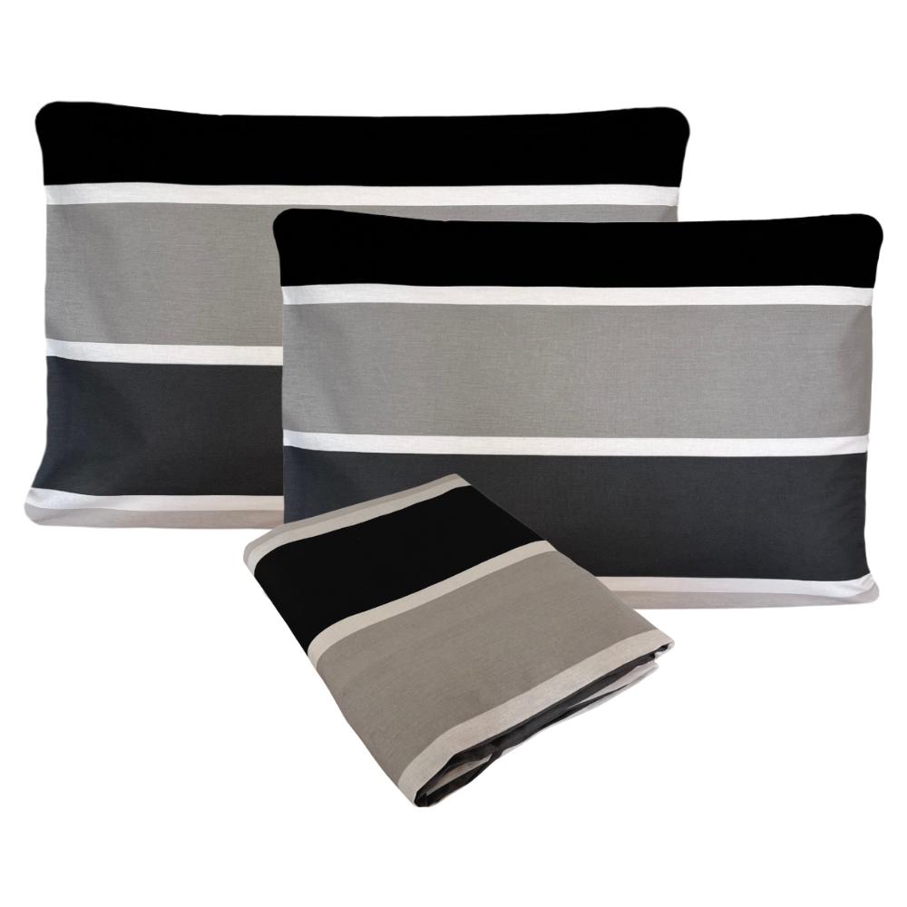 Fronhas e Lençol de Elástico New York Queen 1,58x1,98m Percal 160 Fios 100% Algodão Arrumadinho