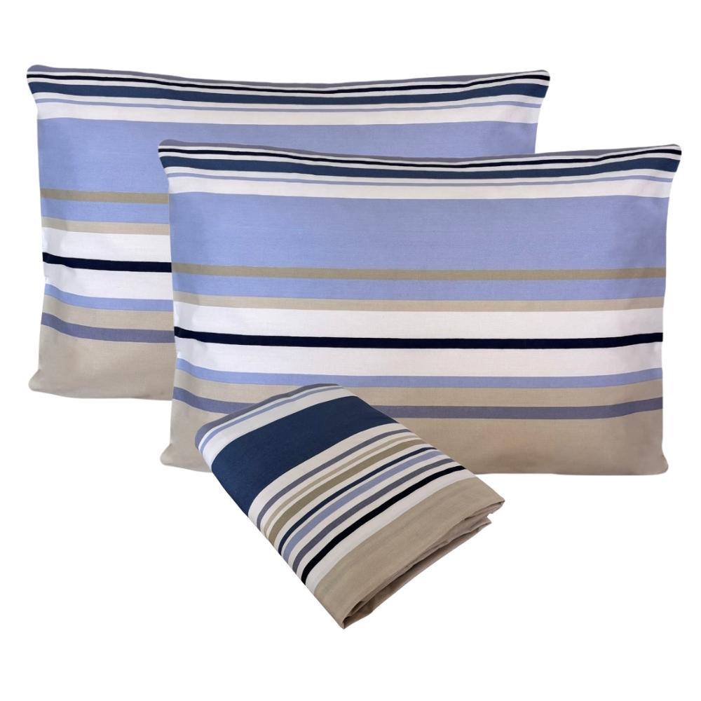 Fronhas e Lençol de Elástico Veradero King 1,93x2,03m Percal 200 Fios 100% Algodão Arrumadinho