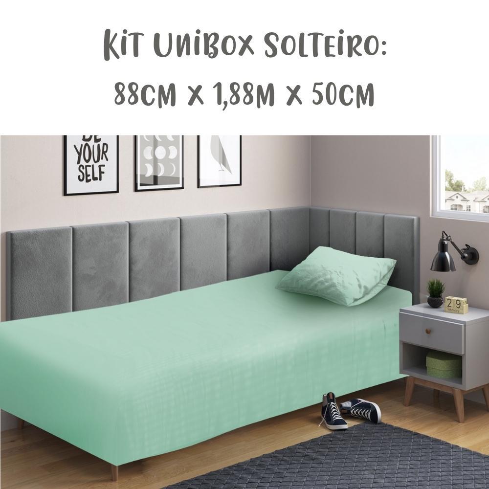 Jogo de Lençol 2 Peças Box Conjugado Unibox Solteiro Verde Arrumadinho Enxovais