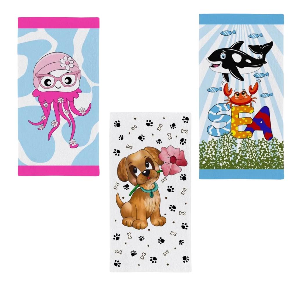 Kit 03 Toalhas de Lancheira Felpuda Candy Menina 1 Teka