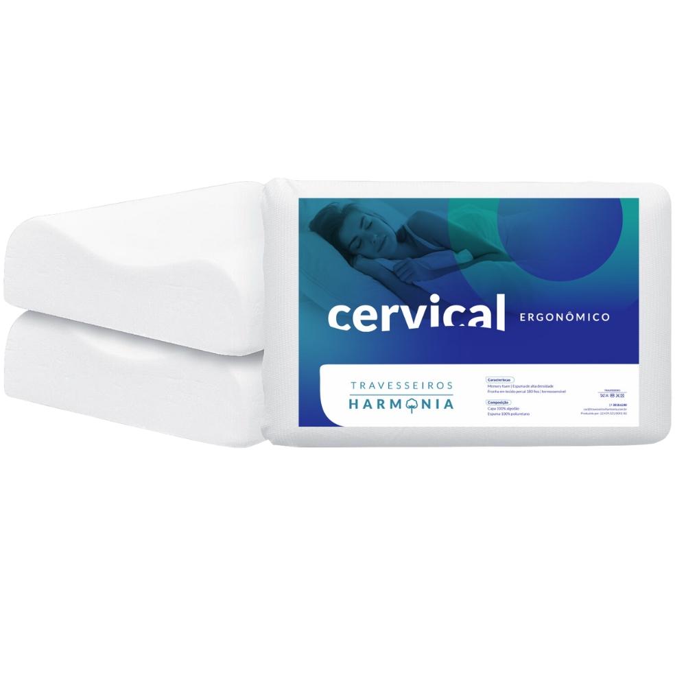Travesseiro Cervical Memory Foam Altura 14 Ergonômico Harmonia