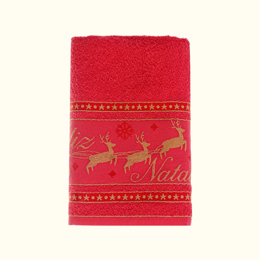 Toalha de Lavabo Feliz Natal Trenó Vermelha Bene Casa