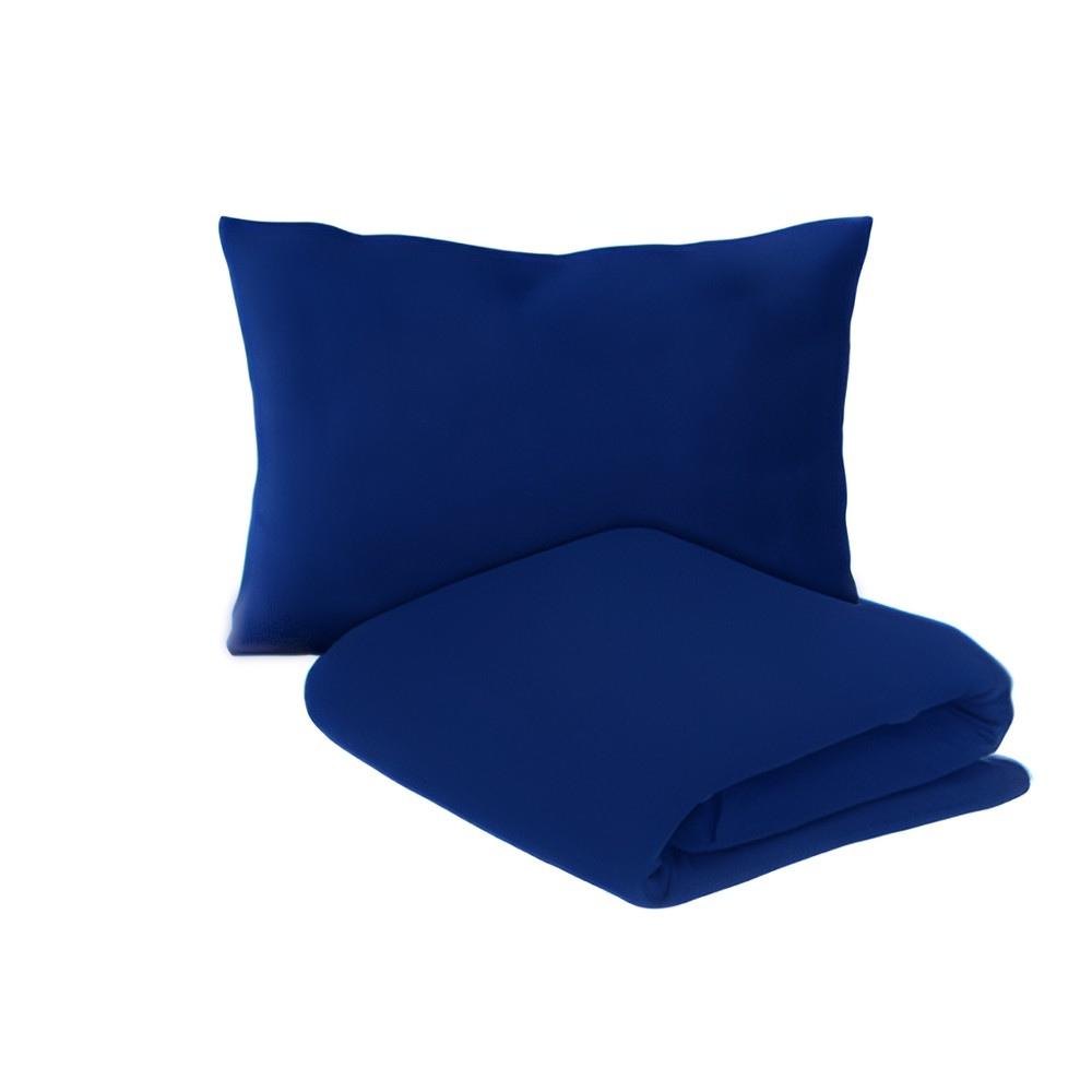 Jogo De Lençol 2 Peças Solteiro 88cm Azul Marinho Arrumadinho Enxovais