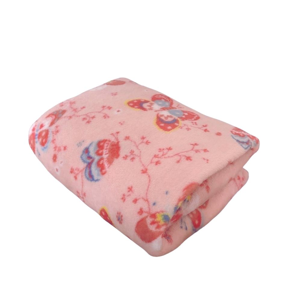 Lençol com Elástico Mini Berço Plush Microfibra Fleece Borboletas Arrumadinho Enxovais