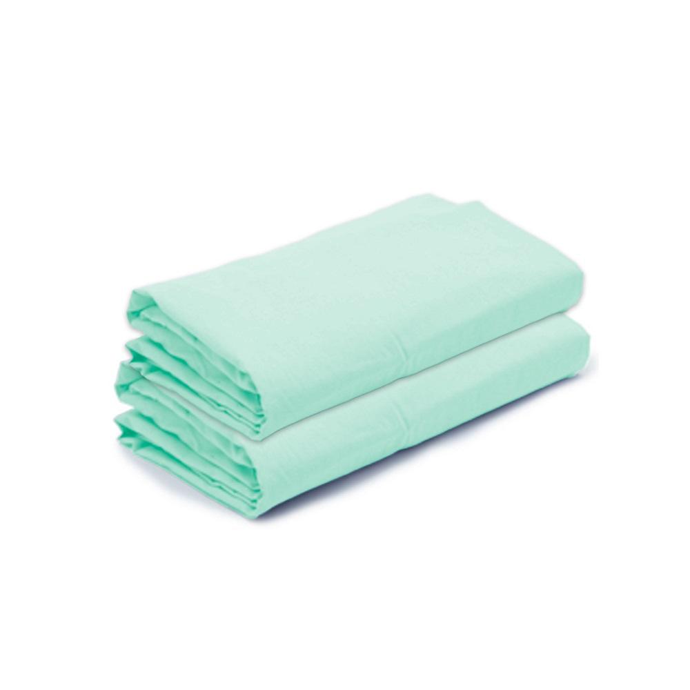 Kit 2 Lençóis de Elástico Avulso Mini Berço 40cm x 85cm x 10cm Verde Arrumadinho Enxovais