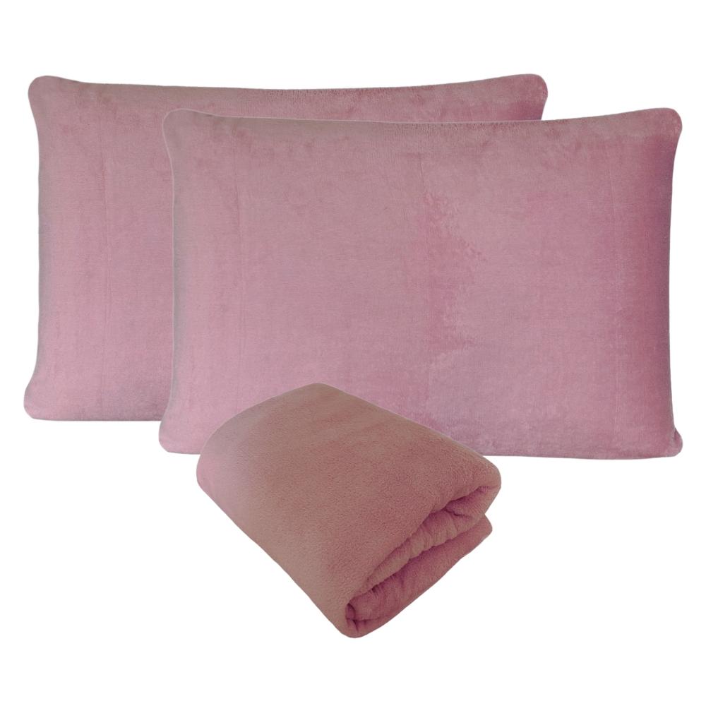 Kit Fronhas e Lençol com Elástico Queen Plush Microfibra Fleece Fairy Tale Arrumadinho Enxovais