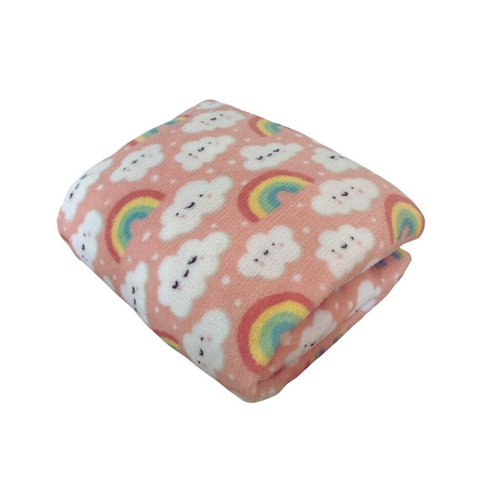 Lençol com Elástico Mini Berço Plush Microfibra Fleece Nuvens Arrumadinho Enxovais