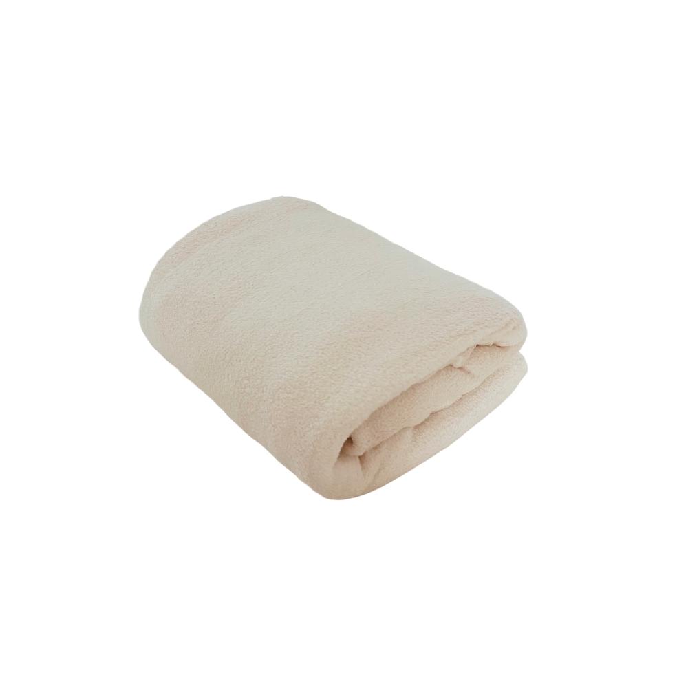 Lençol com Elástico Casal Plush Microfibra Fleece Off White Arrumadinho Enxovais