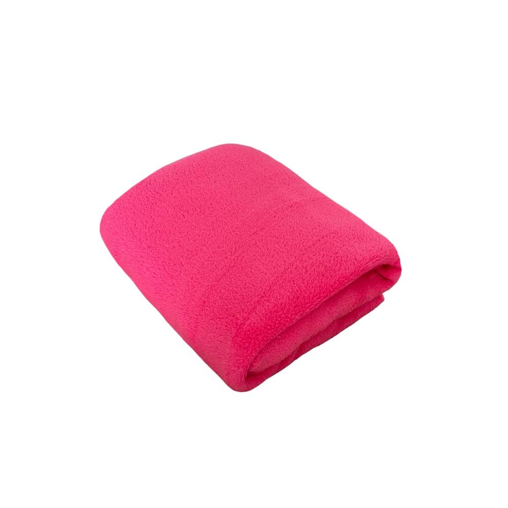 Lençol com Elástico Queen Plush Microfibra Fleece Rosa Pink Arrumadinho Enxovais