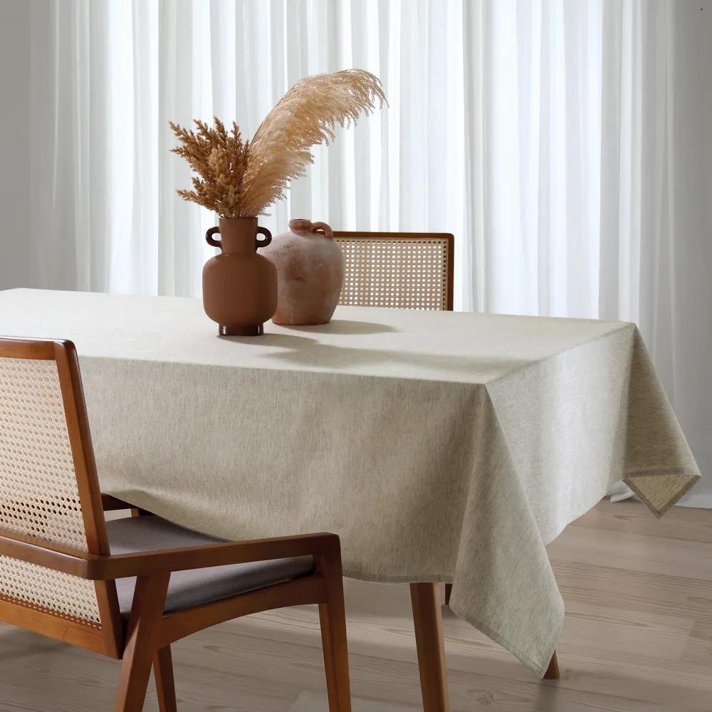 Toalha de Mesa Retangular 10/12 Lugares Linhares 1,60x3,10 m Natural Dohler