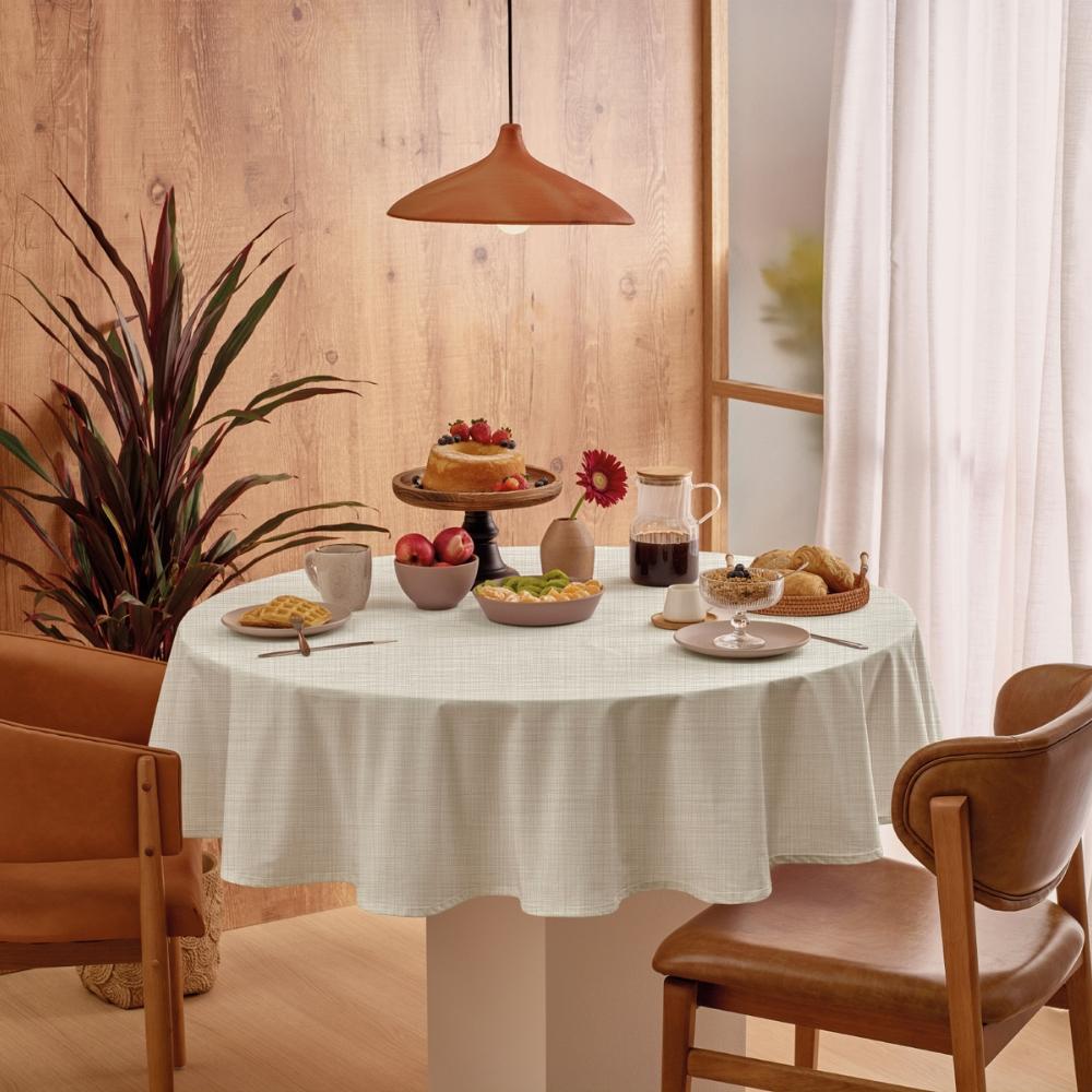 Toalha de Mesa Elegance Redonda 4 Lugares 1,60m Linho Teka