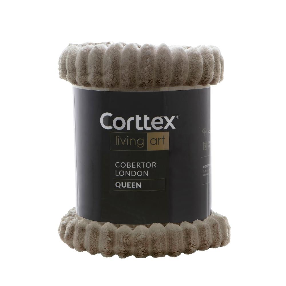 Cobertor London King 2,40x2,60m Taupe Corttex