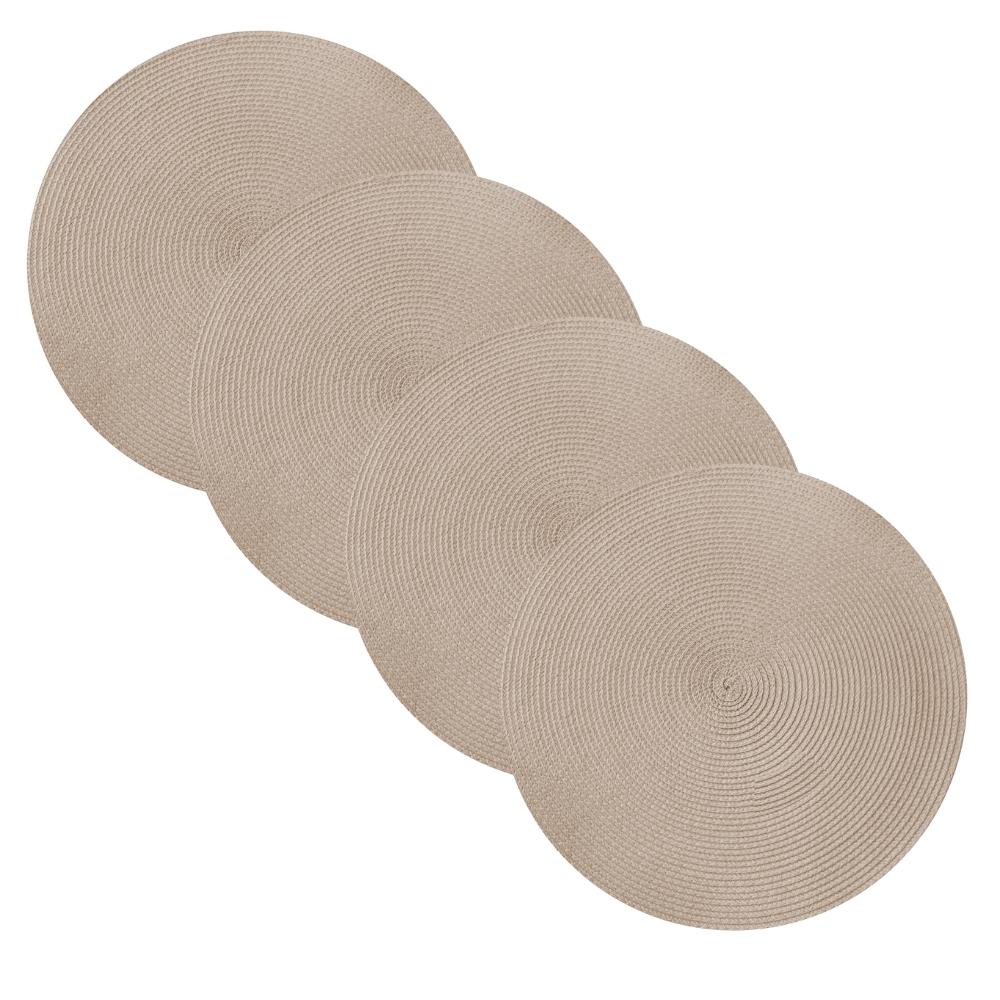 Kit 4 Peças Lugar Americano Manaus Redondo 38cm Nude Niazitex