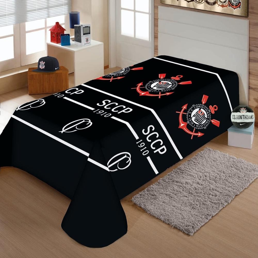 Manta de Microfibra Fun Solteiro Corinthians 1910 Jolitex