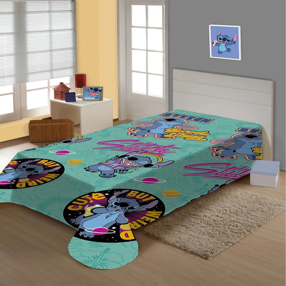 Manta Microfibra Fun Infantil Solteiro 1,50m x 2,00m Disney Stitch Jolitex