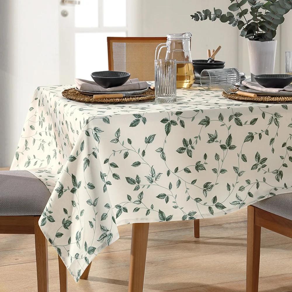 Toalha de Mesa Retangular 8 Lugares 1,60x2,50m Clean Athenas Botânica Dohler