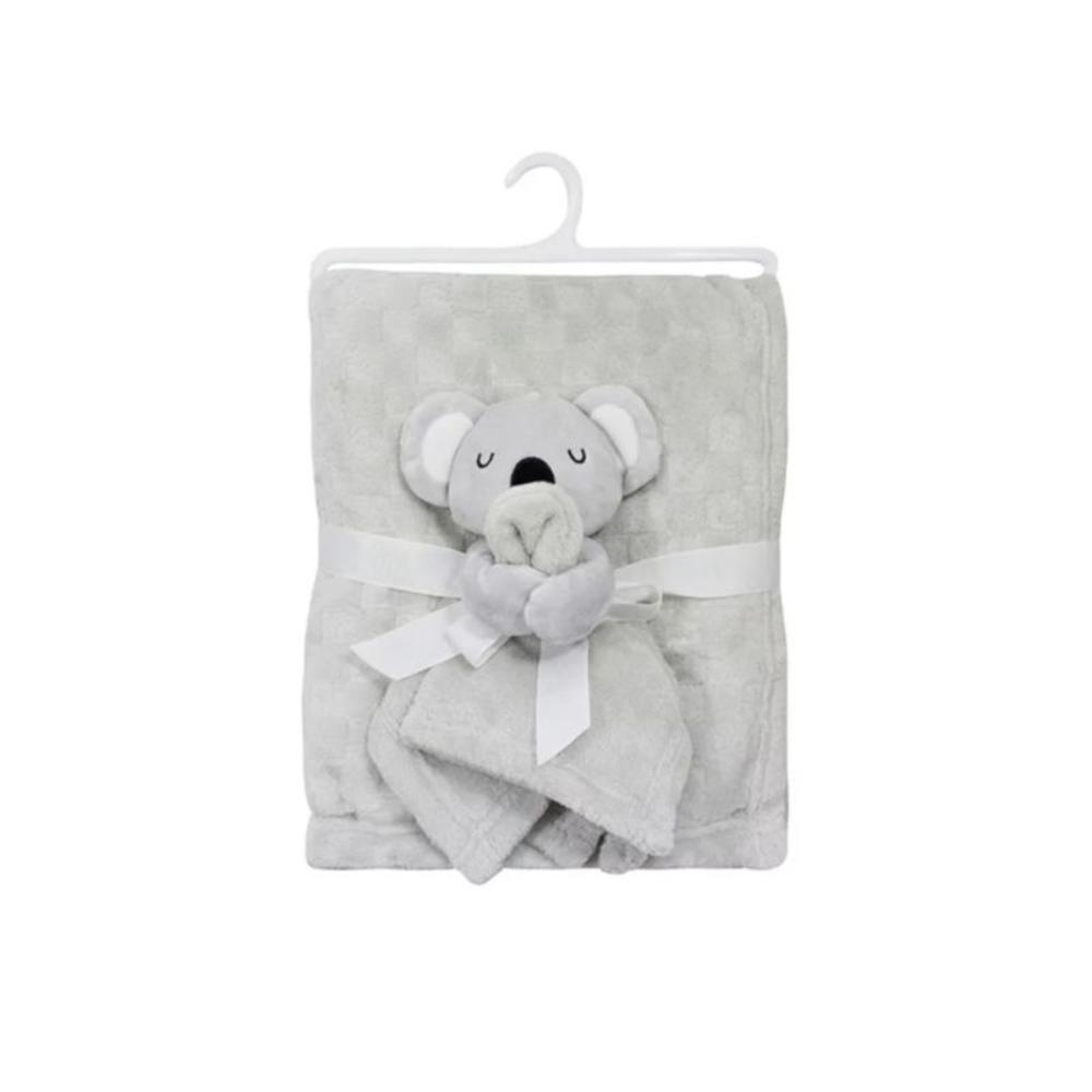 Manta para Bebê Com Naninha Coala Cinza Camesa