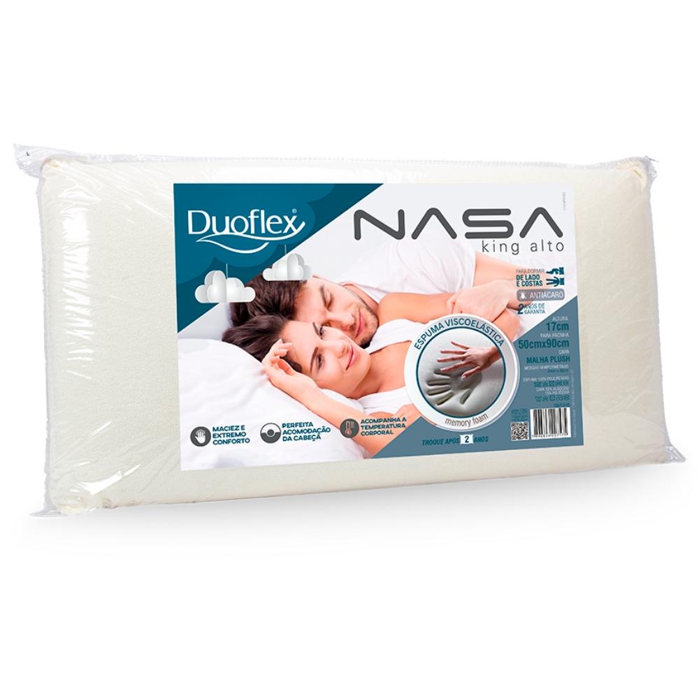 Travesseiro Nasa King Alto 50x90x17cm Viscoelástico NN1016 Duoflex