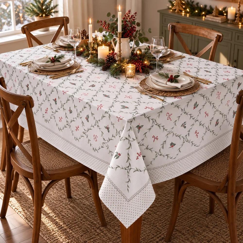 Toalha de Mesa Quadrada 4 Lugares 1,40x1,40m Renova Natal 127 Dohler