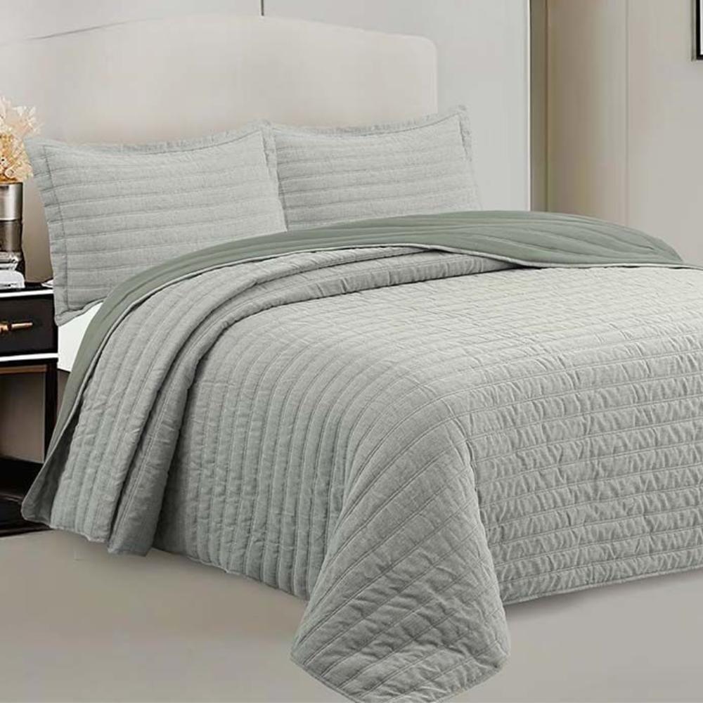 Kit Colcha 3 Peças Queen 2,40x2,60m Neo Rustik Fendi Camesa