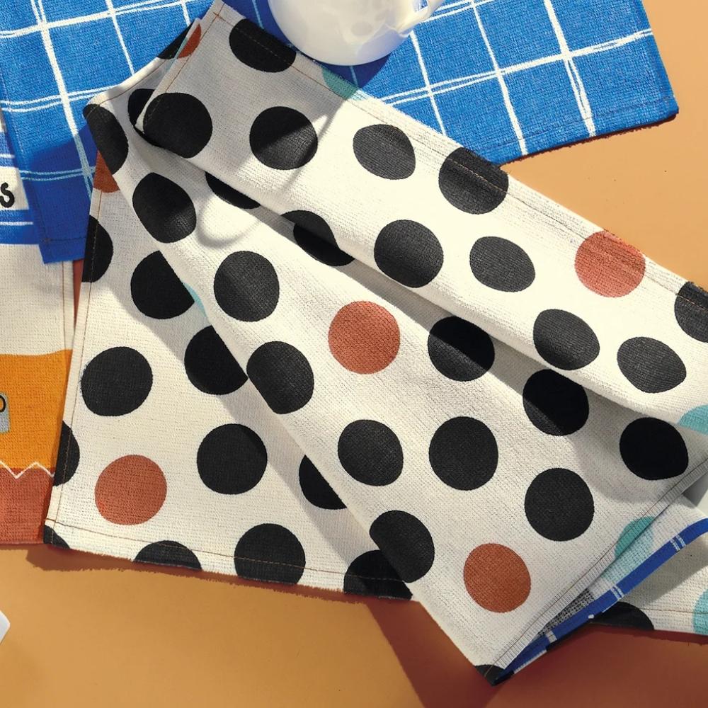 Pano de Prato Copa Felpudo Prata Estampado Bom Apetite Poá Dohler