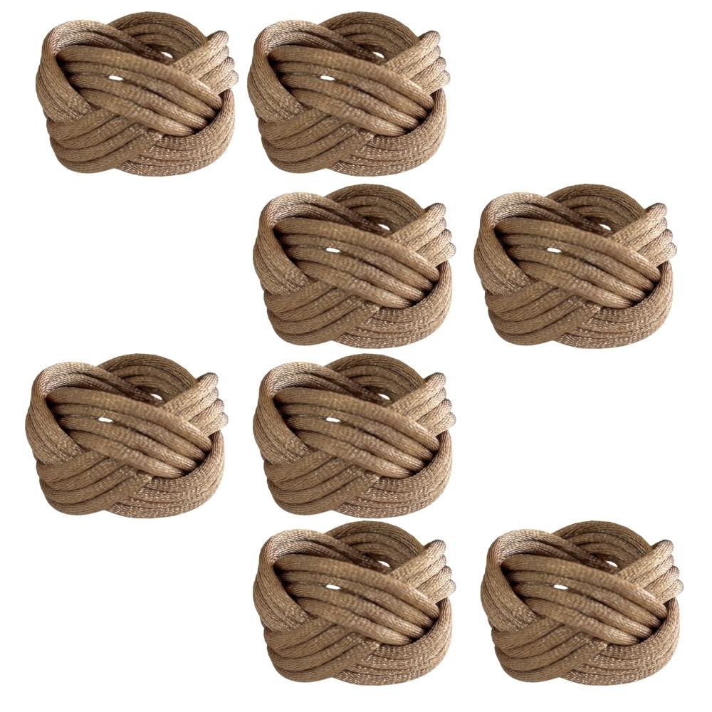 Kit 08 Porta-Guardanapos Cordão Rabo de Rato Marrom Claro Arrumadinho