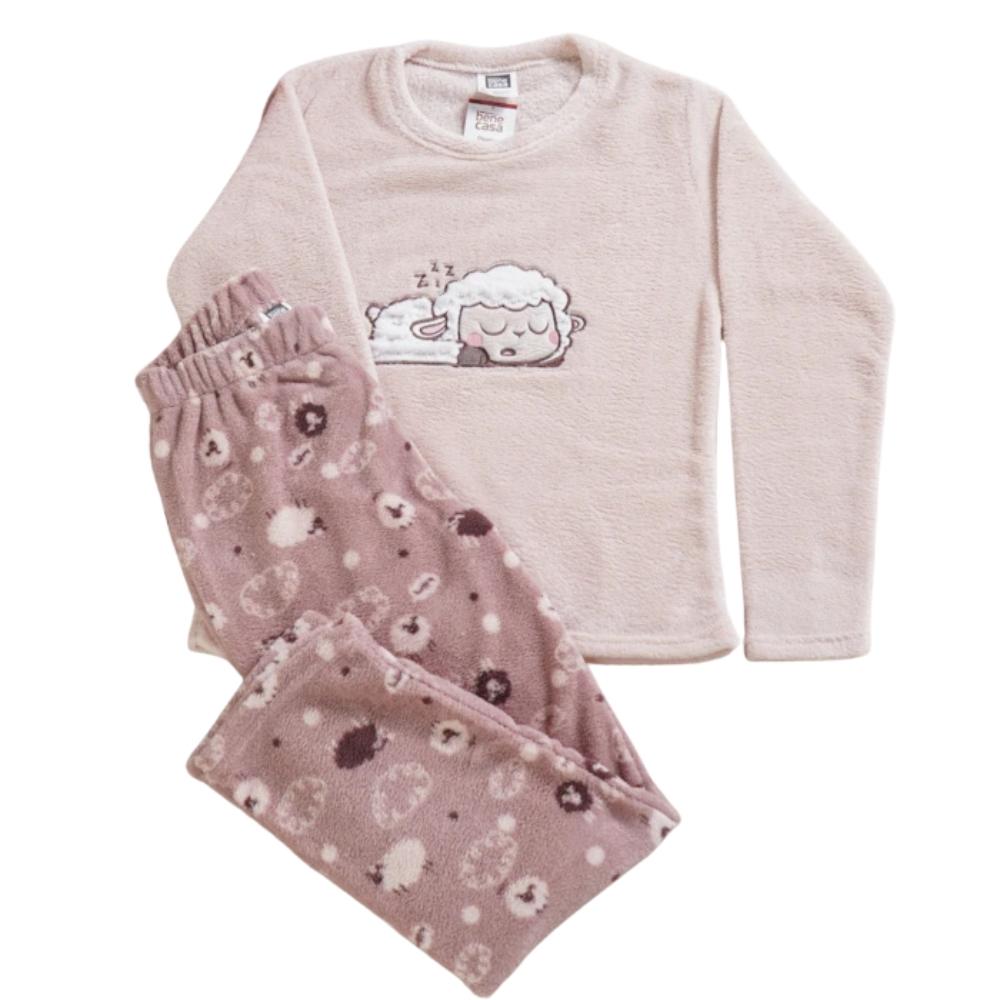 Pijama Longo Ovelhinha Tamanho P Adulto Plush Due
