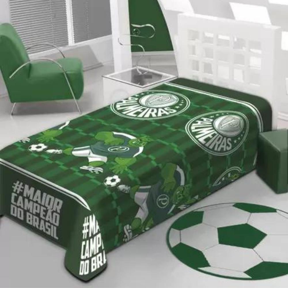 Manta de Microfibra Fun Solteiro Palmeiras Campeão Jolitex