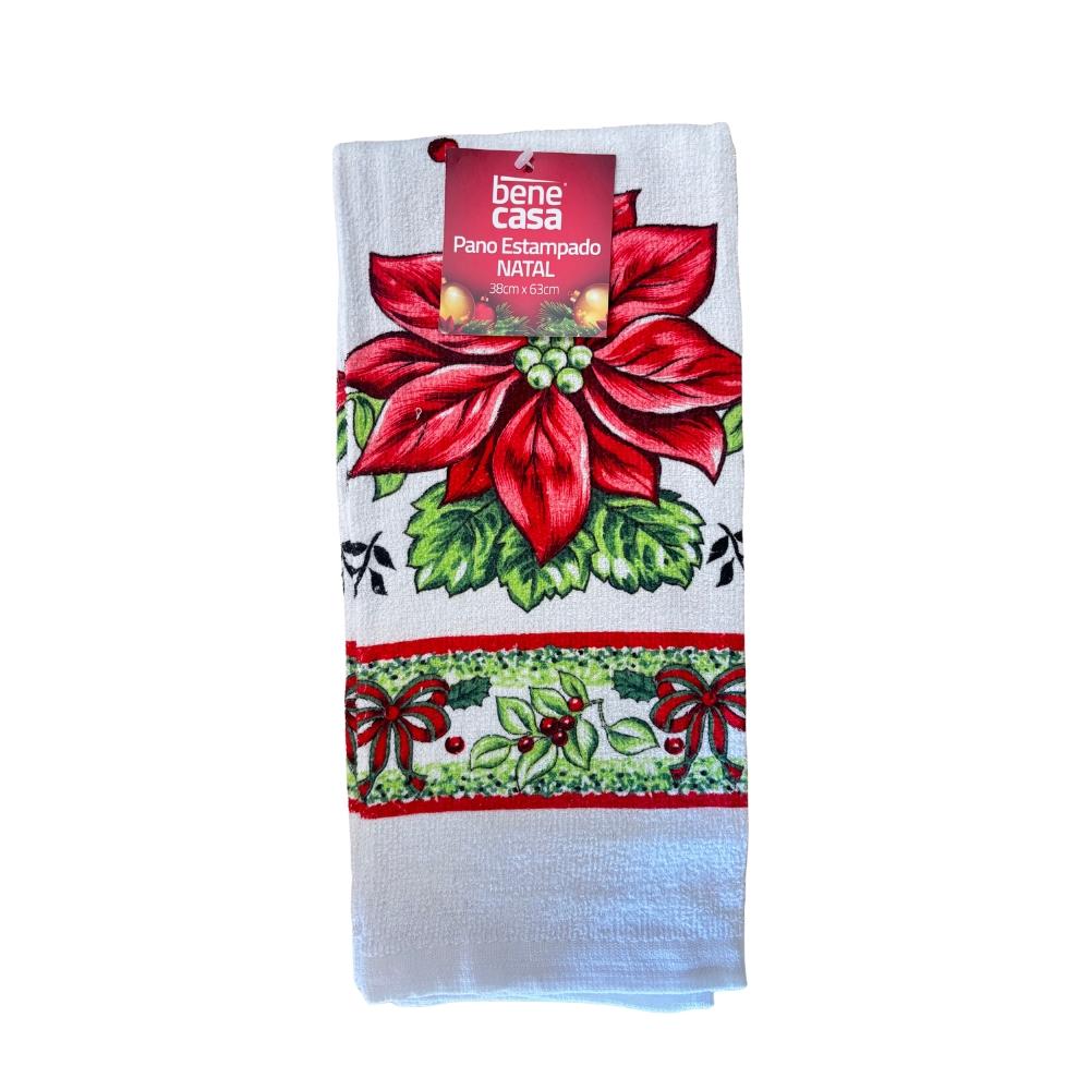 Pano De Copa Atoalhado Natal Flores e Laços Bene Casa