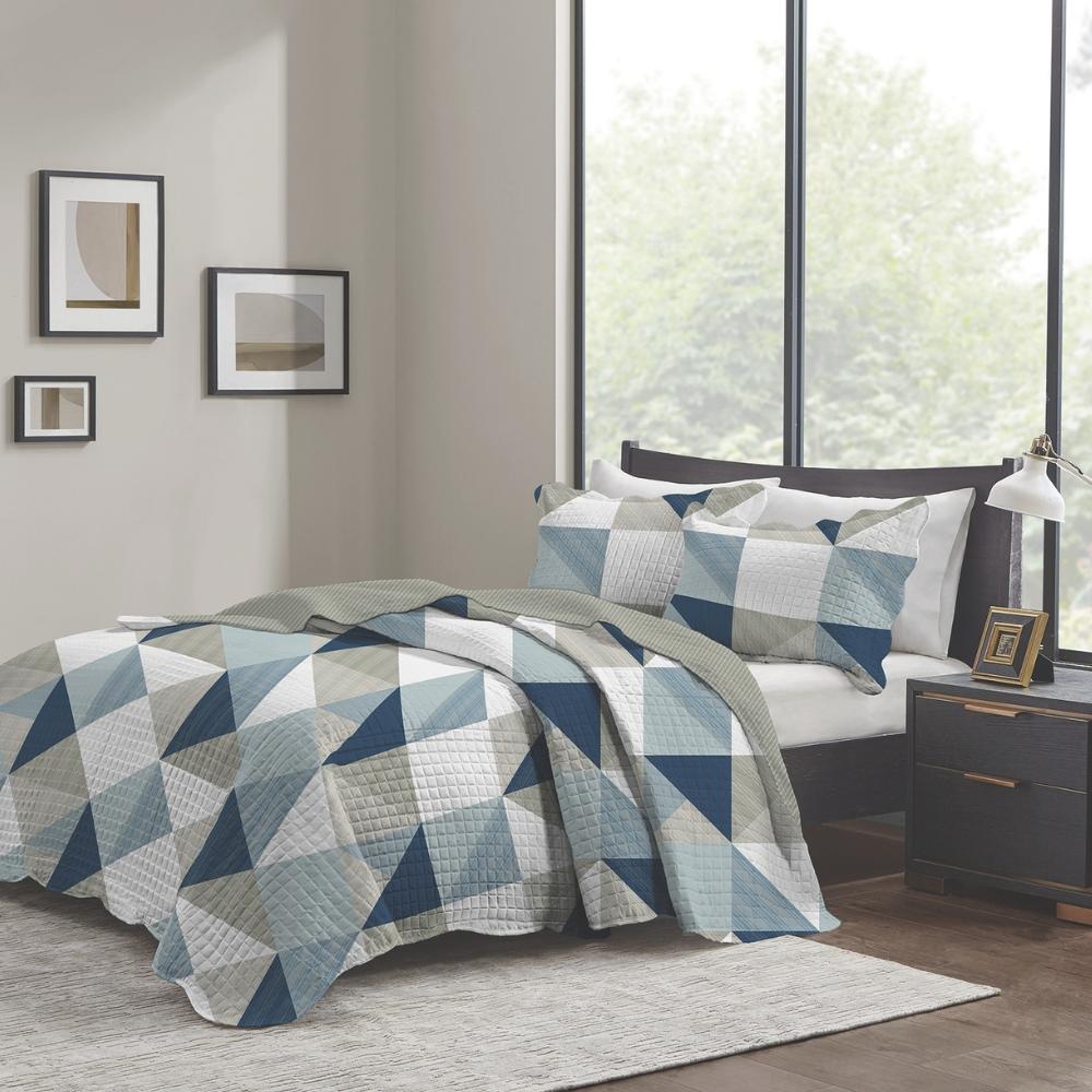 Kit Colcha 2 Peças Solteiro Paris Sort. 27 Geométrico Taupe Corttex